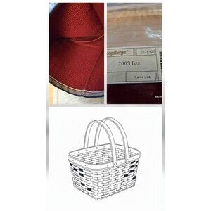 Longaberger Baskets Paprika 2003 Bee Basket Liner